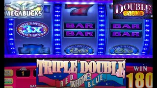 MEGABUCKS! DOUBLE 3X 4X 5X PAY + TRIPLE DOUBLE RED WHITE & BLUE + DOUBLE GOLD SLOT PLAY FROM VEGAS!