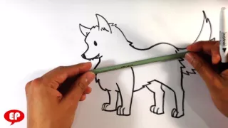 How to Draw a Wolf (cute) - Easy Pictures to Draw