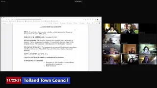 Tolland Town Council: November 23, 2021