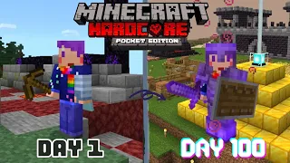 I Survived 100 Days in Minecraft Hardcore Pocket Edition.. Here's What Happened...