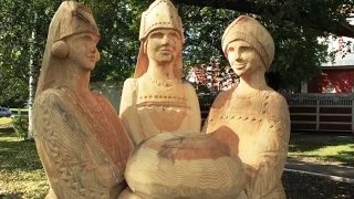 Русские деревянные скульптуры. Резьба по дереву.