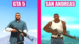 GTA 5 vs GTA San Andreas - Weapons Comparison