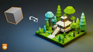 Forest Zen | Low poly Mini world 3D Modelling | Blender #lowpolyart #miniworld3D