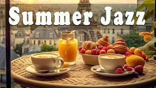🎶🌞Summer Jazz | Outdoor Coffee Shop Ambience with Relaxing Jazz & Positive Music for Work, Study🌼🌻