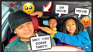 Little Sister MUGGING Older Brother's HEAD To See His REACTION! *HE GOES OFF*