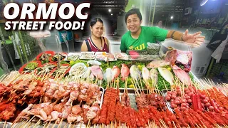 Ormoc Street Food at Night! Boy Negro Chicharon, Lechon Leyte & BBQ Park!   Ormoc Night Market Tour!