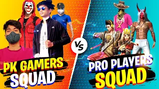 PK GAMERS Squad vs 4 Pro Players Squad - They Show me Emote 😡 - Garena Free Fire