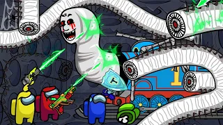 어몽어스 vs Thomas the Train inside Dark Room | Animated Gameplay