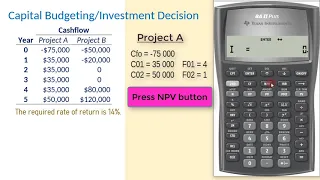 BA II Plus| Cash Flows 2: (Capital Budgeting, NPV)