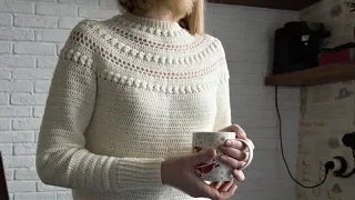 Теплый Свитер крючком. Мастер-класс. Warm Crochet Sweater Tutorial
