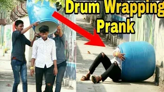 DRUM WRAPPING PEOPLE PRANK | PRANK IN INDIA | MOST DANGEROUS PRANK | 4B FUNNY TV