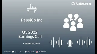 PEP Stock | PepsiCo Inc Q3 2022 Earnings Call