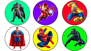 SPIN WHEEL SUPERHERO AVENGERS TEAM IRONMAN VS TEAM SPIDERMAN,THANOS VS BLACK PANTHOR,BATMAN,SUPERMAN
