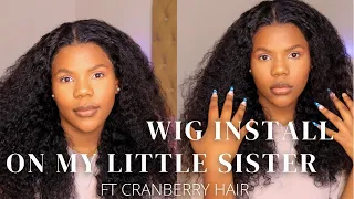 WIG INSTALL ON MY LITTLE SISTER FT CRANBERRY HAIR