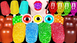 ASMR RAINBOW DESSERTS 무지개 아이스크림 ICE CREAM KOHAKUTO, CHOCOLATE MARSHMALLOW DRINKING SOUNDS MUKBANG 먹방