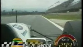 1994 F1 brasil Ayrton Senna onboard during the race