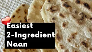 Easiest 2-ingredient Naan Recipe | No Yeast Naan Recipe | Indian Flatbread Recipe