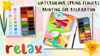 Colour Your Stress Away: Therapeutic Watercolour Journey with Spring Flowers