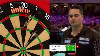 Ridiculous leg of darts! Lewis mirrors every De Zwaan visit!