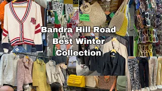 VLOG 41: BANDRA HILL ROAD TRENDY AND BEST WINTER COLLECTION || H&M BAG, OVERCOAT,TRNDY SWETER,HEELS