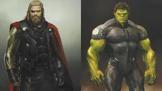 Alternate Designs For Thor & Professor Hulk - Unused Official “Avengers: Endgame” Concept Art