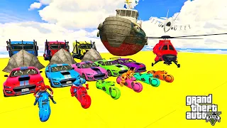 Epic GTA 5 Stunt Racing Challenge: Mr. Banti vs. Supercars, Bikes, Monster Trucks, and Spiderman #22