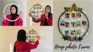 Diy wall decor | wall photo hanger | hoop photo frame | beautiful wall hanging | wall decor ideas