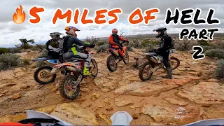 PT2-5 Miles of HELL! UTAH - Part 2 , 5 Miles of Hell trail -Husqvarna TE250i, Green River Moab Utah