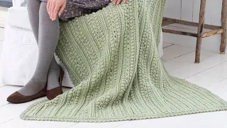 Crochet Aran Isle Throw Pattern | EASY | The Crochet Crowd
