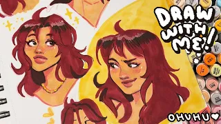 ✿ draw with me - coloring a page with OHUHU