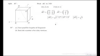 Tutorial Q29 (Chapter 1) -- Diagonals of 3d- and 4d-cubes