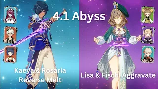 C6 Kaeya Rosaria Reverse Melt & C6 Lisa Fischl Aggravate | Spiral Abyss 4.1 Floor 12 - 9 stars