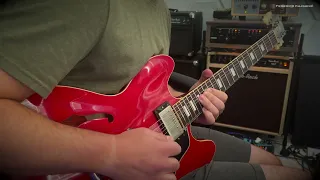 Jam using fast chorus as a fake Leslie rotary effect - Two Rock TS1 and Gibson ES 335