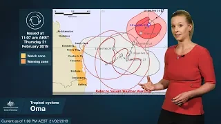 Severe Weather Update: Tropical cyclone Oma, 21 February 2019