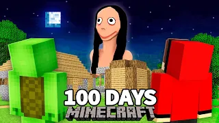 We Survived 100 Days From Giant MOMO in Minecraft Challenge - Maizen  JJ and Mikey