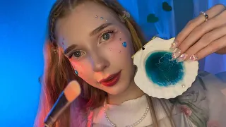 АСМР пов: сделаю макияж русалочке🧜🏻‍♀️🌸🐚 Твой сон 100% ASMR sleep makeup