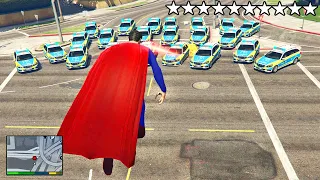 SUPERMAN vs 10 STERNE POLIZEI in GTA 5! (★★★★★)