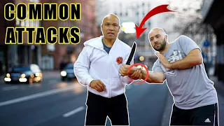 Self defense technique against common knife attacks