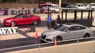 KIA Stinger GT vs Audi RS7 1/4 Mile Drag Races