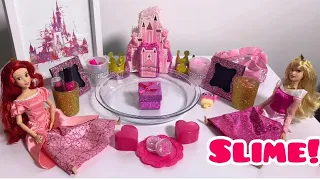 Mixing Slime with Makeup and Glitter ! Princess Pink Slime!