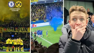 FLARES DELAY KICK-OFF as CHELSEA KNOCK DORTMUND OUT
