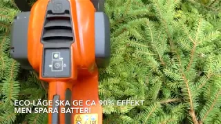 Husqvarna battery chain saw in thinning work ( Eng subtit)