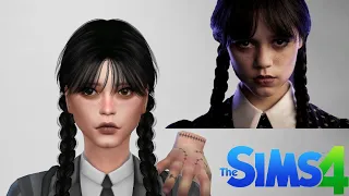 WEDNESDAY ADDAMS | JENNA ORTEGA 💀[the sims 4 speed cas + cc links]