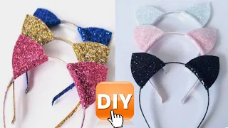 DIY Cat Ears - How to Make Cat Ear Headband - Ariana Grande Cat Ears - Halloween Cat Ear Headband