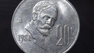 !!! Rara Moneda de 20 Centavos 1981 de México !!! hay diferentes variedades y errores