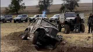 Оффроуд через речки ГАЗ69, Pajero 3UZ, Нива, Гелен в ГРЯЗИ. OFFROAD