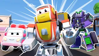 SUPER ROBOT helps the AMBULANCE against EVIL ROBOT! - Transformer Robot Car  Epic Battle