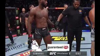 Leon Edwards vs Nate Diaz goes full 5 round war in the end-Diaz almost finishes the fight in the 5th