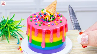 Satisfying Rainbow Ice Cream Cake🌈1000+ Miniature Rainbow Cake Recipe🌞Best Of Rainbow Cake Ideas