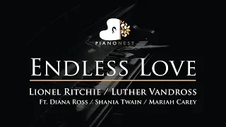 Endless Love - Lionel Ritchie, Diana Ross - Piano Karaoke Instrumental Cover with Lyrics